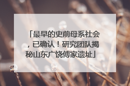 最早的史前母系社会，已确认！研究团队揭秘山东广饶傅家遗址