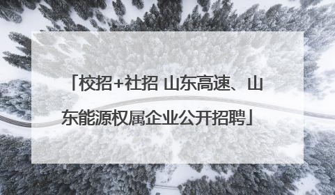 校招+社招 山东高速、山东能源权属企业公开招聘