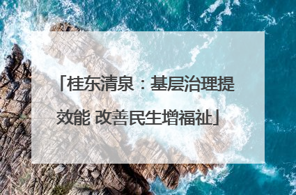 桂东清泉：基层治理提效能 改善民生增福祉