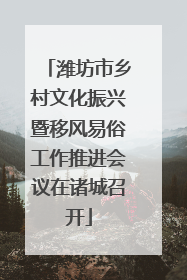 潍坊市乡村文化振兴暨移风易俗工作推进会议在诸城召开