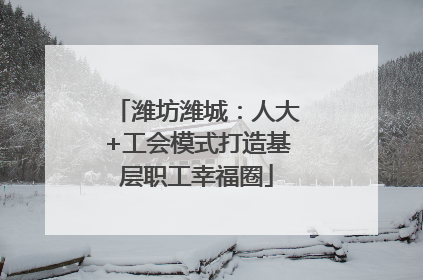 潍坊潍城：人大+工会模式打造基层职工幸福圈