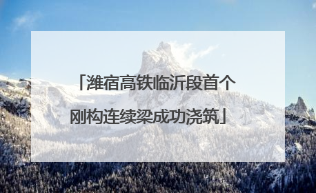 潍宿高铁临沂段首个刚构连续梁成功浇筑