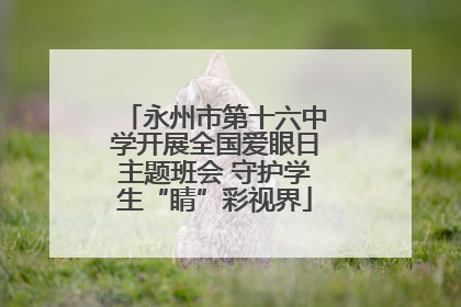 永州市第十六中学开展全国爱眼日主题班会 守护学生“睛”彩视界