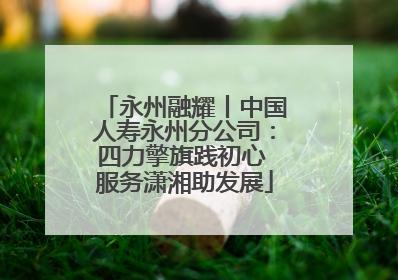 永州融耀丨中国人寿永州分公司：四力擎旗践初心 服务潇湘助发展