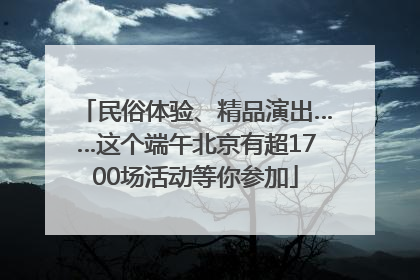 民俗体验、精品演出……这个端午北京有超1700场活动等你参加