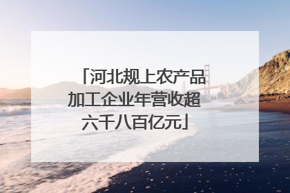 河北规上农产品加工企业年营收超六千八百亿元