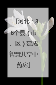 河北：36个县（市、区）建成智慧共享中药房