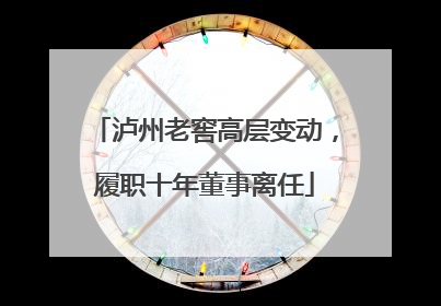 泸州老窖高层变动，履职十年董事离任