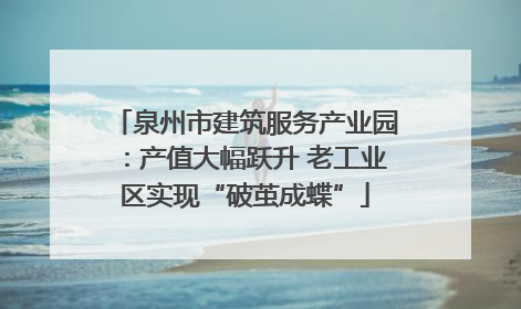 泉州市建筑服务产业园：产值大幅跃升 老工业区实现“破茧成蝶”