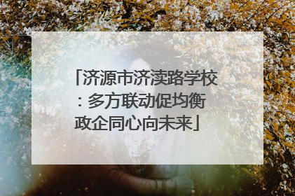 济源市济渎路学校：多方联动促均衡 政企同心向未来