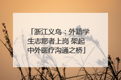 浙江义乌：外籍学生志愿者上岗 架起中外医疗沟通之桥