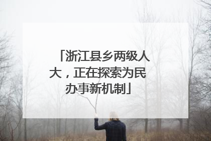 浙江县乡两级人大，正在探索为民办事新机制