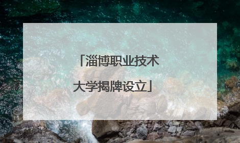淄博职业技术大学揭牌设立