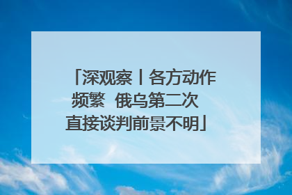 深观察丨各方动作频繁  俄乌第二次直接谈判前景不明