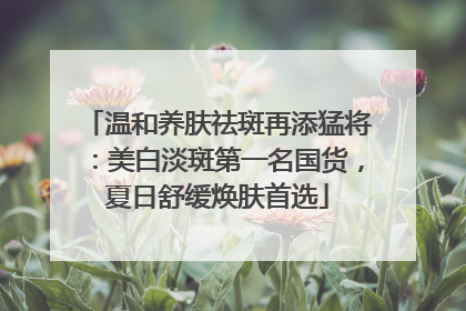 温和养肤祛斑再添猛将：美白淡斑第一名国货，夏日舒缓焕肤首选