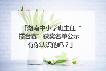 湖南中小学班主任“擂台赛”获奖名单公示 有你认识的吗？
