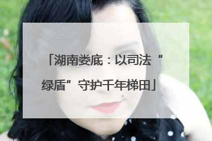 湖南娄底：以司法“绿盾”守护千年梯田