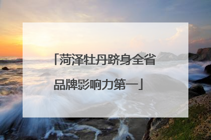 菏泽牡丹跻身全省品牌影响力第一