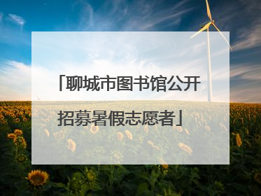 聊城市图书馆公开招募暑假志愿者