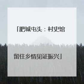 肥城屯头：村史馆留住乡情见证振兴