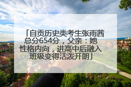 自贡历史类考生张雨茜总分654分，父亲：她性格内向，进高中后融入班级变得活泼开朗