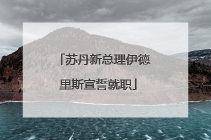 苏丹新总理伊德里斯宣誓就职