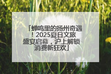 蝉鸣里的扬州奇遇！2025夏日文旅盛宴启幕，沪上解锁消费新狂欢
