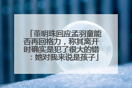 董明珠回应孟羽童能否再回格力，称其离开时确实是犯了很大的错：她对我来说是孩子