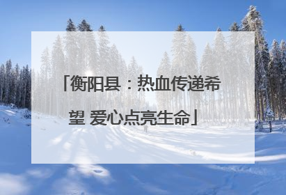 衡阳县：热血传递希望 爱心点亮生命