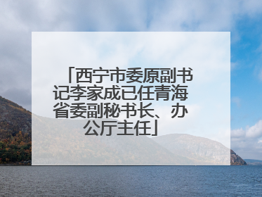 西宁市委原副书记李家成已任青海省委副秘书长、办公厅主任
