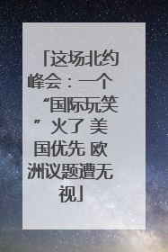 这场北约峰会：一个“国际玩笑”火了 美国优先 欧洲议题遭无视