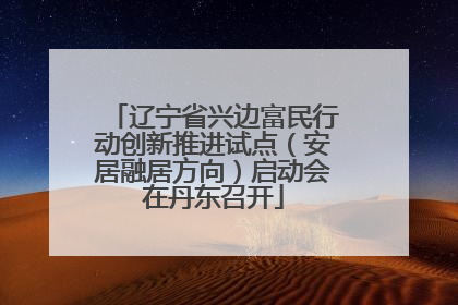 辽宁省兴边富民行动创新推进试点（安居融居方向）启动会在丹东召开