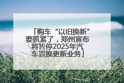 购车“以旧换新”要抓紧了，郑州宣布将暂停2025年汽车置换更新业务