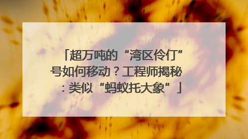 超万吨的“湾区伶仃”号如何移动？工程师揭秘：类似“蚂蚁托大象”