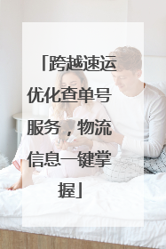 跨越速运优化查单号服务，物流信息一键掌握