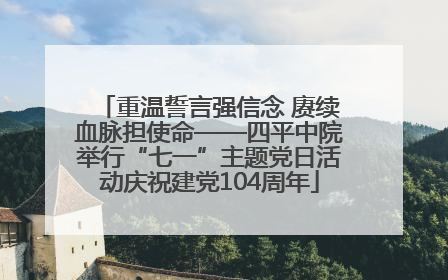 重温誓言强信念 赓续血脉担使命——四平中院举行“七一”主题党日活动庆祝建党104周年
