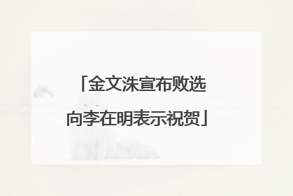 金文洙宣布败选 向李在明表示祝贺