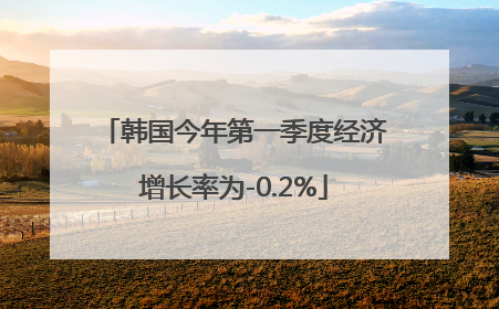 韩国今年第一季度经济增长率为-0.2%