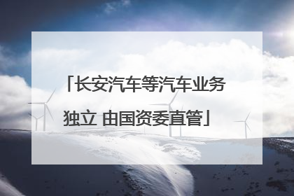 长安汽车等汽车业务独立 由国资委直管