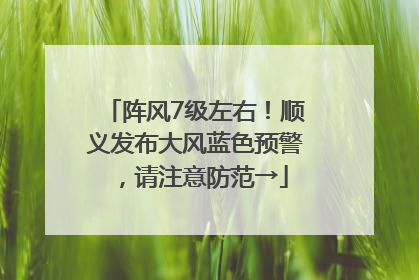阵风7级左右！顺义发布大风蓝色预警，请注意防范→