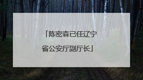 陈密森已任辽宁省公安厅副厅长