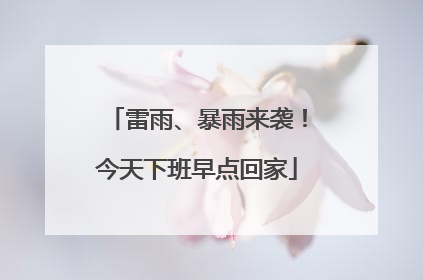雷雨、暴雨来袭！今天下班早点回家