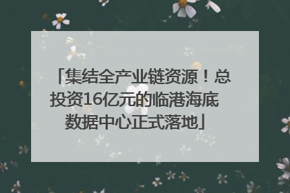 集结全产业链资源！总投资16亿元的临港海底数据中心正式落地
