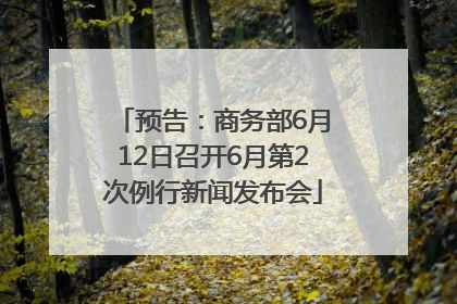 预告：商务部6月12日召开6月第2次例行新闻发布会