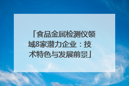 食品金属检测仪领域8家潜力企业：技术特色与发展前景