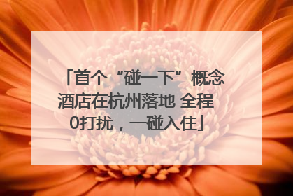 首个“碰一下”概念酒店在杭州落地 全程0打扰，一碰入住