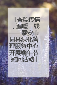 香粽传情，温暖一线——泰安市园林绿化管理服务中心开展端午节慰问活动
