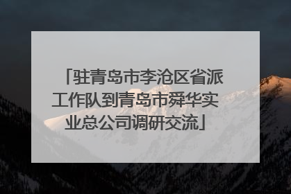 驻青岛市李沧区省派工作队到青岛市舜华实业总公司调研交流