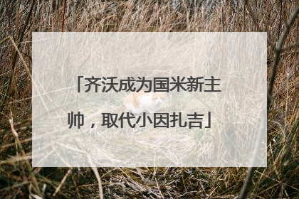 齐沃成为国米新主帅，取代小因扎吉