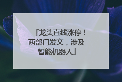 龙头直线涨停！两部门发文，涉及智能机器人